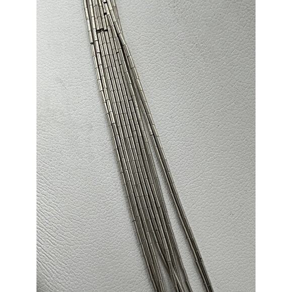 Vintage Liquid Sterling Silver Five MultiStrand Southwestern  Vintage Liquid Sterling Silver Five MultiStrand Southwestern Rising Sun Necklace